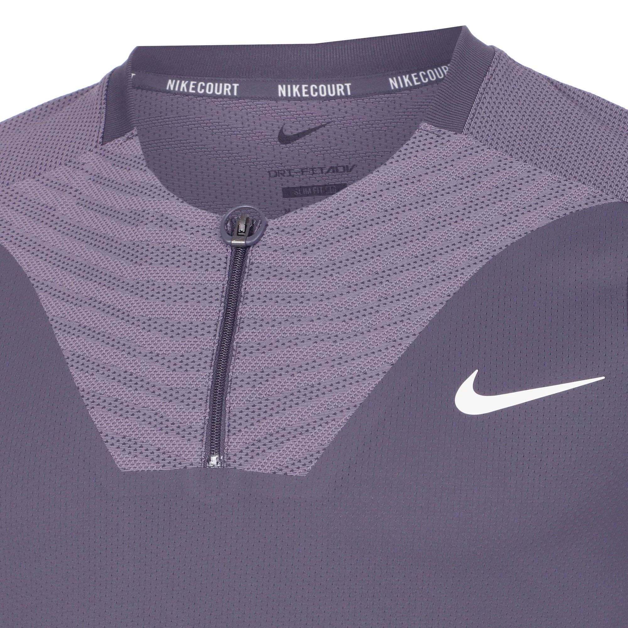 Nike Dri-Fit Advantage Court Slim UL RG Polo Uomini - Grigio, Lilla - immagine 3