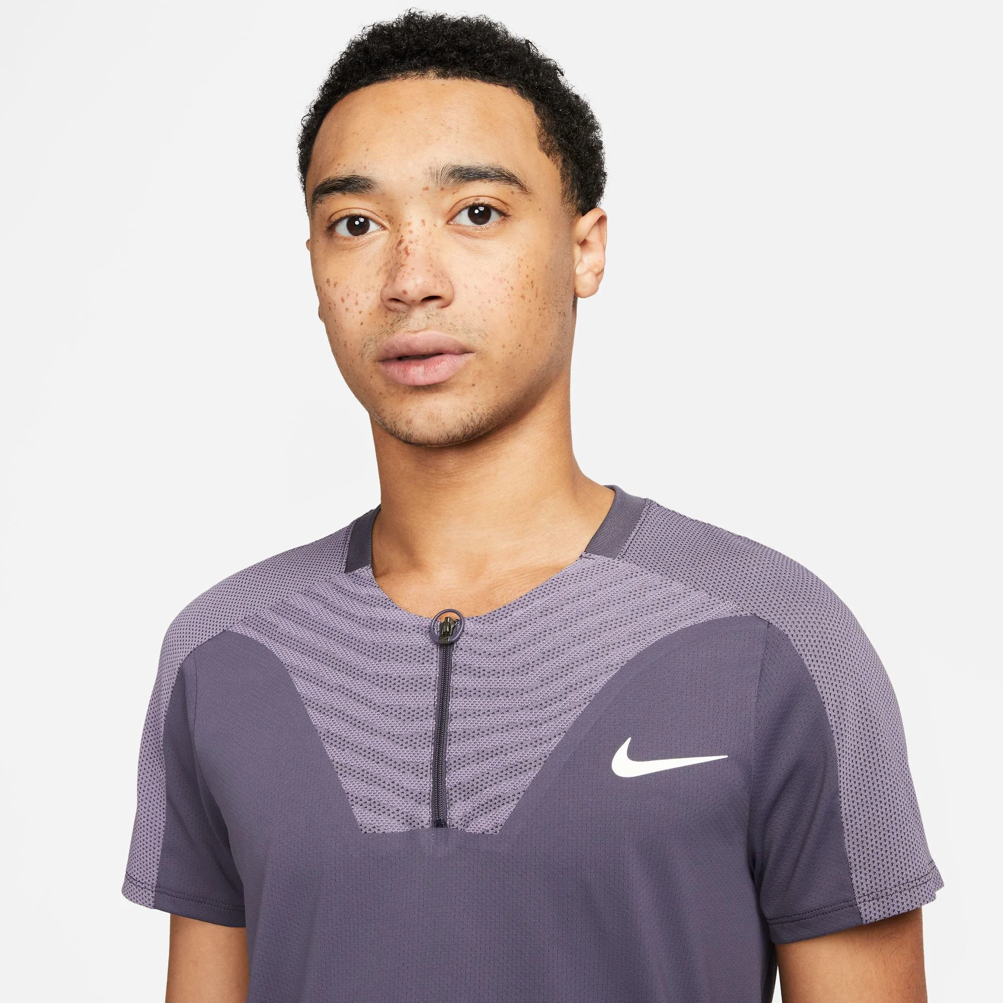 Nike Dri-Fit Advantage Court Slim UL RG Polo Uomini - Grigio, Lilla - immagine 7