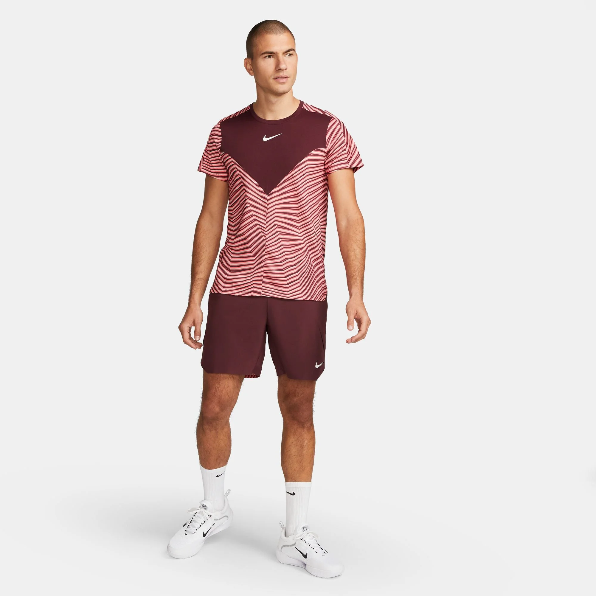 Nike Dri-Fit Court Slam RG Pantaloncini Uomini - Rosso Scuro, Rosa Antico - immagine 8